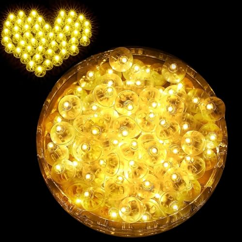 LED Ballons Lichter,60 Stück Luftballons Led Runde LED Ballons Lichter Mini LED Lichter Luftballons für Papierlaterne Hochzeit Neujahr Geburtstag Halloween Weihnachtsfest Dekoration(Warmweiß) von Mein HERZ