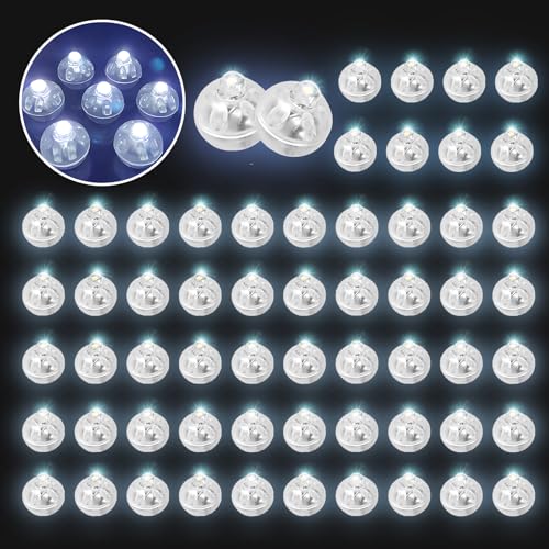 Mein HERZ 60 Stück LED Ballons Lichter,Mini LED Lichter Luftballons,Flash Luftballons Dekoration für Papier Laterne,Party,Geburtstag,Hochzeit Deko (Weiß) von Mein HERZ