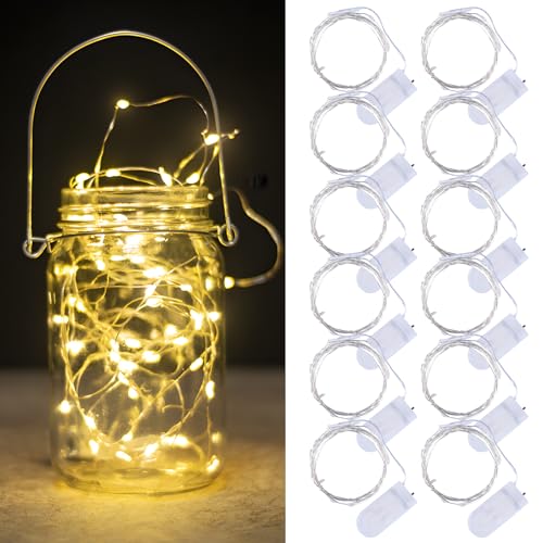 Mein HERZ Lichterketten, 12 Stück Lichterkette mit Batterie,Led Lichterketten 12 x 30er Micro LED Lichterkette,3M DIY kleine Lichterketten Wasserdicht für Party Hochzeit Geschenk Garten Deko von Mein HERZ