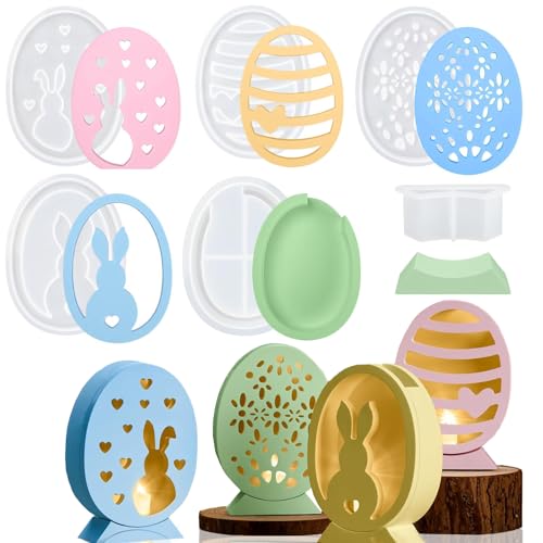 Silikonform Ostern Mein HERZ 6 Stück Silikonformen Gießformen Ostern,Silikonform Ostern Hase Silikon Ostern Ostereier Gießformen Ostern Silikon Gießform Gipsformen zum Gießen für Osterdekoration von Mein HERZ