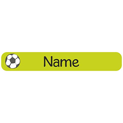 Mein Zwergenland 60 Namensetiketten mit Motiv und Name, Farbe lime, Motiv Fußball von Mein Zwergenland
