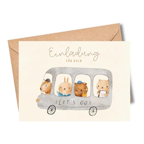 MeinBaby123® 10 Einladungskarten Kindergeburtstag | Geburtstagseinladungen für Kinder | Boho Einladungskarten | inkl. 10 Briefumschläge (Doodle Boho V1) von MeinBaby123