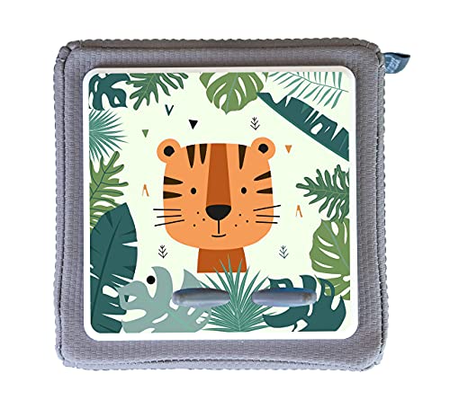 MeinBaby123® Schutzfolie kompatibel mit Toniebox | Schutzcover selbstklebend | Aufkleber passgenau I Folie Sticker I Toniebox Zubehör | Niedlicher Tiger im Dschungel von MeinBaby123