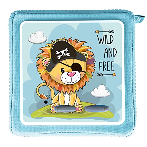 MeinBaby123® Schutzfolie kompatibel mit Toniebox | Schutzcover selbstklebend | Premium Qualität | Aufkleber passgenau I Folie Sticker I Toniebox Zubehör (Pirat Löwe) von MeinBaby123