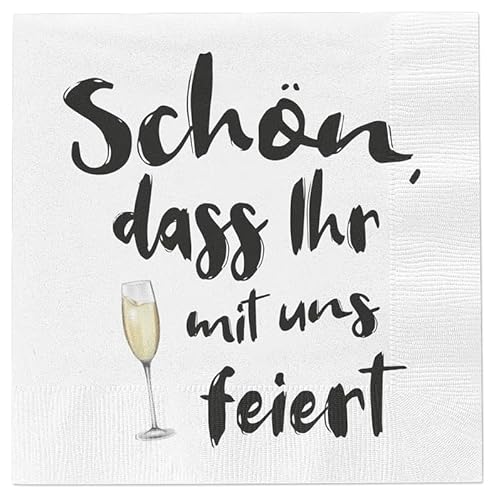 Servietten Schön, dass Ihr mit uns feiert 80 Stück Party Fest Tischdeko Papierservietten 33x33 cm Servietten Schön, dass Ihr mit uns feiert 80 Stück Party Fest Tischdeko Papierservietten 33x33 cm von Meinposten
