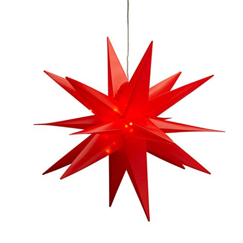 Stern Weihnachtsstern LED Ø 35 cm in&outdoor Timer Beleuchtung Batterie (Rot) von Meinposten.