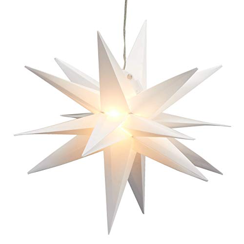 Stern Weihnachtsstern LED Ø 35 cm in&outdoor Timer Beleuchtung Batterie (Weiß) von Meinposten.