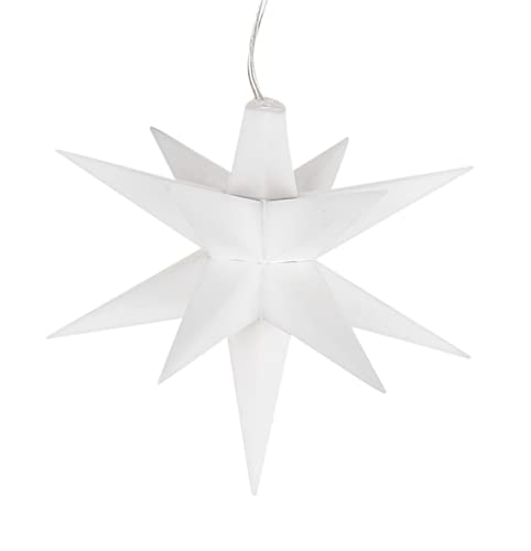 Weihnachtsstern Stern für innen & außen Weihnachtsbeleuchtung Ø 10 cm weiß oder rot (Weiß) von Meinposten