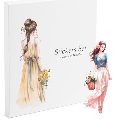 MeiqiLS Scrapbook-Aufkleber-Set, 100 Stück, ästhetische Mädchen-Aufkleber für Scrapbooking und Journaling-Zubehör, Junk-Tagebuch-Zubehör, Bullet Journals, Planer, DIY, Kunst, Handwerk, Collage von Meiqils