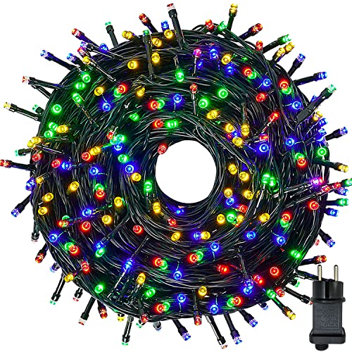 Meision Lichterkette Außen Strom 20m 200LED Innen Lichterkette Weihnachtsbaum mit 8 Modi Timer Speicherfunktion IP44 Wasserdicht, Lichterkette Strombetrieben für Balkon, Garten, Hochzeit, Bunt von Meision