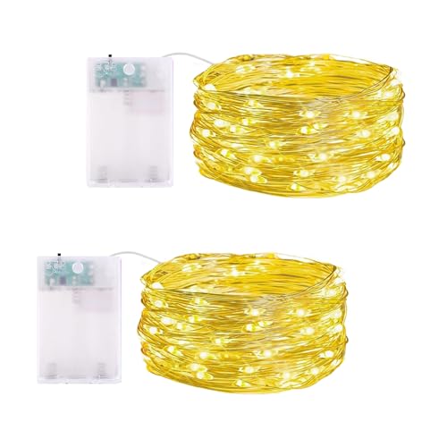 Meision Lichterkette Batterie 5meters 50LEDs, Micro Lichterkette Außen & Innen mit 6/18 Timer + 3 Modi, LED Lichterketten Weihnachtsdeko für Balkon, Party, Warmweiß, 2 Stück Meision Lichterkette Batterie 5meters 50LEDs, Micro Lichterkette Außen & Innen mit 6/18 Timer + 3 Modi, LED Lichterketten Weihnachtsdeko für Balkon, Party, Warmweiß, 2 Stück von Meision