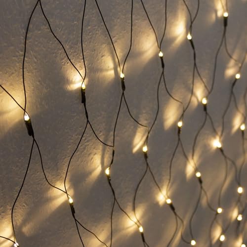 Meisterhome® LED Lichternetz 240 LEDs Warmweiß 3x3m für Außen und Innen – Weihnachtsbeleuchtung für Büsche, Garten, Lichtervorhang und Festliche Dekoration von Meisterhome