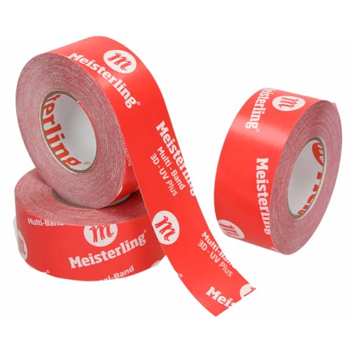 Meisterling® Multi - Band 3D - UV PLUS rot - von Hand reißbar - flexibles Hochleistungs-Klebeband für Dampfsperren & Dampfbremsen etc. (1, 60mm x 40m) von Meisterling