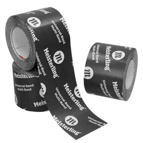 Meisterling® Multi - Band 3D - UV PLUS schwarz - von Hand reißbar - flexibles Hochleistungs-Klebeband für Dampfsperren & Dampfbremsen etc. (2, 100 mm x 25 m) von Meisterling