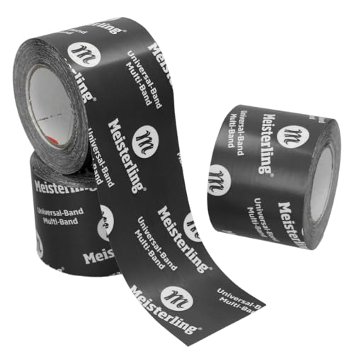 Meisterling® Multi - Band 3D - UV PLUS schwarz - von Hand reißbar - flexibles Hochleistungs-Klebeband für Dampfsperren & Dampfbremsen etc. (3, 100 mm x 25 m) von Meisterling