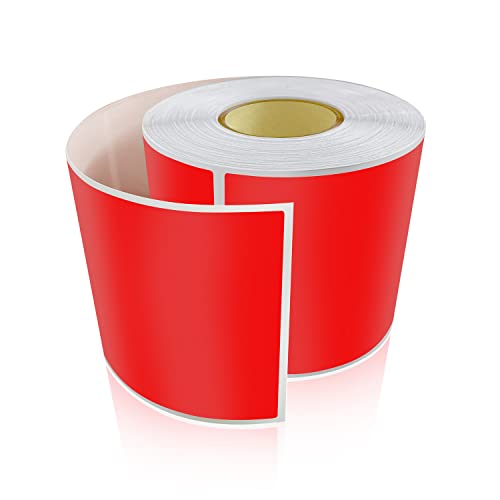 200 Stück Aufkleber Rot Selbstklebend Etiketten Umzug 12.7 x 7.6 cm Rechteckig Sticker Rolle Ablösbar Rot von Meitaat