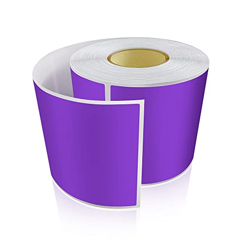 200 Stück Aufkleber Violett Selbstklebend Etiketten Umzug 12.7 x 7.6 cm Rechteckig Sticker Rolle Ablösbar Violett von Meitaat