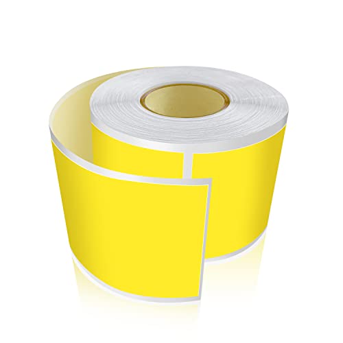 300 Stück Gelb Rechteckig Aufkleber 5 x 7.6cm Farbkodierung Selbstklebend Etiketten Umzug Rollen Ablösbar von Meitaat