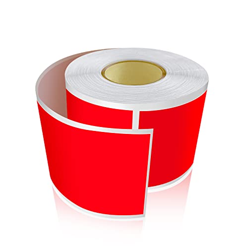300 Stück Rot Rechteckig Aufkleber 5 x 7.6cm Farbkodierung Selbstklebend Etiketten Umzug Rollen Ablösbar von Meitaat