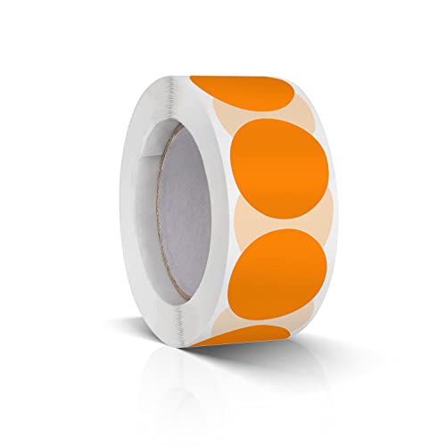 500 Stk Runde Aufkleber Stickers 25mm Farbkodierung Etiketten Rolle Kleine Klebepunkte Orange von Meitaat