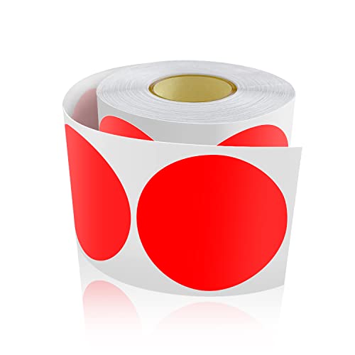 500 Stk Runde Aufkleber Stickers 50mm Farbkodierung Kreis Etiketten Rolle Markierungspunkte Rot von Meitaat