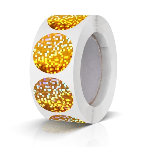 500 Stück Runde Aufkleber Stickers 25mm Farbkodierung Etiketten Rolle kleine Klebepunkte Glitzer Gold 500 Stück Runde Aufkleber Stickers 25mm Farbkodierung Etiketten Rolle kleine Klebepunkte Glitzer Gold von Meitaat