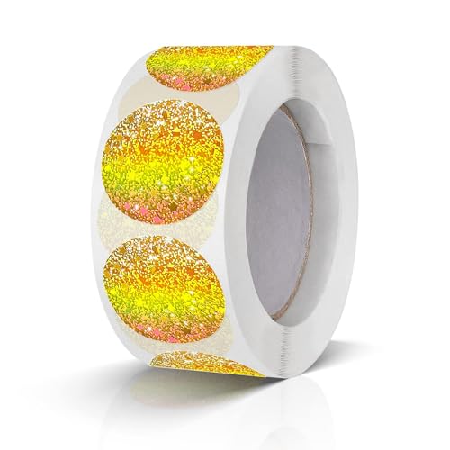 500 Stück Runde Aufkleber Stickers 25mm Farbkodierung Etiketten Rolle kleine Klebepunkte Laser Gold 500 Stück Runde Aufkleber Stickers 25mm Farbkodierung Etiketten Rolle kleine Klebepunkte Laser Gold von Meitaat