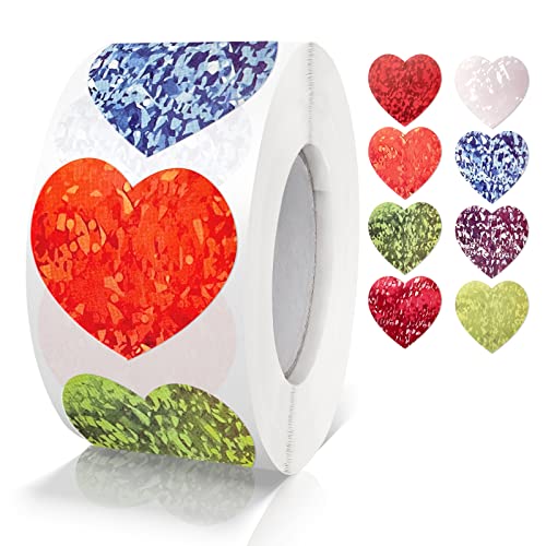 Aufkleber Herz 8 Farben Selbstklebende Herzform Etiketten Rolle 38mm klein Farbkodierung Heart Sticker liebe für Hochzeiten Scrapbooking Geschenke dekoration 500 Stück von Meitaat