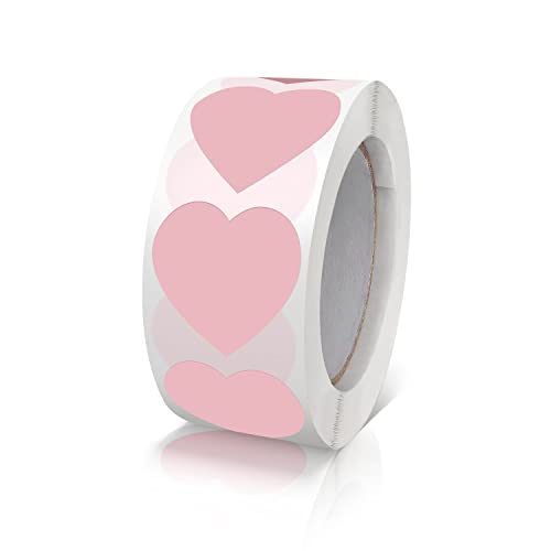 Aufkleber Herz Rosa Selbstklebende Herzform Etiketten Rolle 25mm klein Farbkodierung Heart Sticker liebe für Hochzeiten Scrapbooking Geschenke dekoration 500 Stück von Meitaat