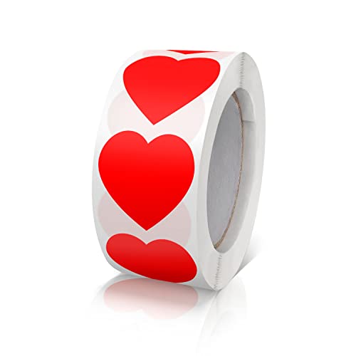 Aufkleber Herz Rot Selbstklebende Herzform Etiketten Rolle 25mm klein Farbkodierung Heart Sticker für Hochzeiten Scrapbooking Geschenke 500 Stück von Meitaat