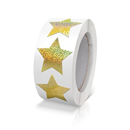 Gold Sterne Aufkleber Rolle 2.5cm Klein Selbstklebende Glänzende Etiketten Weihnachts Stern Funkelnde Aufkleber Star Sticker Sterne Glitzer Deko Scrapbooking 500 Stück von Meitaat