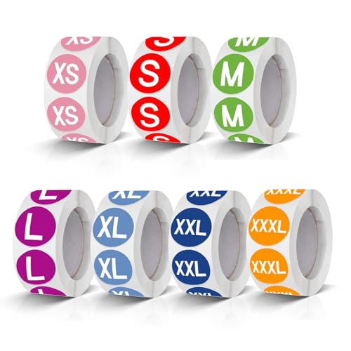 Größenaufkleber Bunt Kleidungsgrößen Runde Aufkleber Size Sticker 25mm selbstklebend geschenkaufkleber kleine Etiketten Entfernbarer wasserdicht 3500 Stück Größenaufkleber Bunt Kleidungsgrößen Runde Aufkleber Size Sticker 25mm selbstklebend geschenkaufkleber kleine Etiketten Entfernbarer wasserdicht 3500 Stück von Meitaat