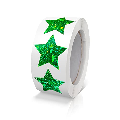 Grün Sterne Aufkleber Rolle 2.5cm Klein Selbstklebende Glänzende Etiketten Weihnachts Stern Funkelnde Aufkleber Star Sticker Sterne Glitzer Deko Scrapbooking 500 Stück von Meitaat