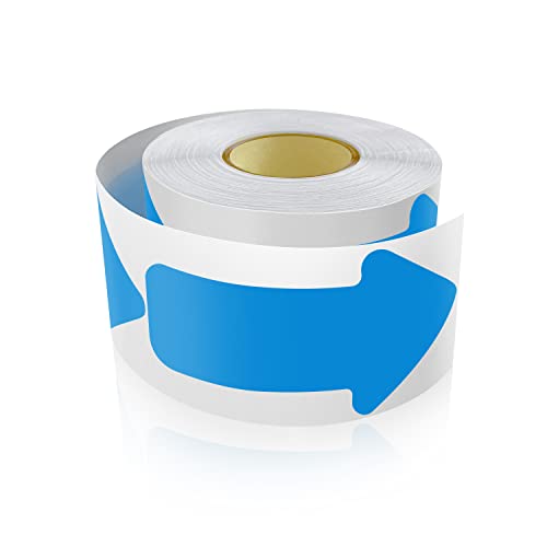 Meitaat 200 Stück Pfeil Aufkleber 5 x 10 cm Pfeile Bodenmarkierung Rolle Selbstklebend Boden Sticker Wetterfest Blau von Meitaat