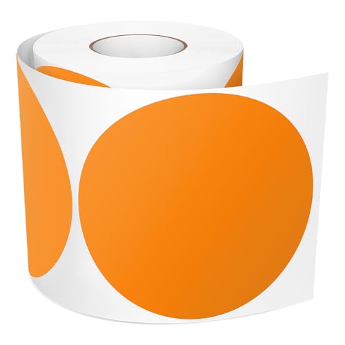 Meitaat 300 Stück Orange Runde Aufkleber Groß 100 mm Selbstklebend Klebepunkte Etiketten Farbkodierung Punkt Sticker Wasserfeste Etiketten für, Umzüge, Schulen, Lagerhäuser von Meitaat