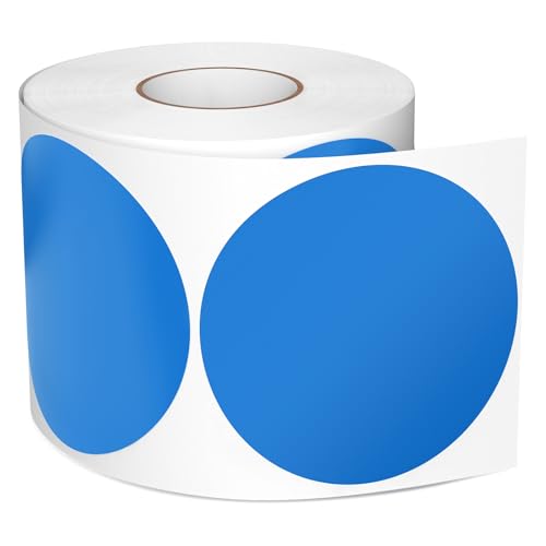 Meitaat 500 Stk Runde Aufkleber Stickers 76 mm Farbkodierung Kreis Etiketten Wasserfeste Rolle Markierungspunkte Blau von Meitaat