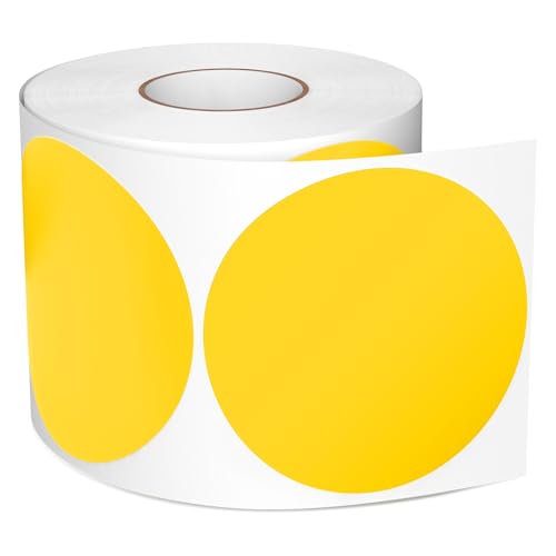 Meitaat 500 Stk Runde Aufkleber Stickers 76 mm Farbkodierung Kreis Etiketten Wasserfeste Rolle Markierungspunkte Gelb von Meitaat