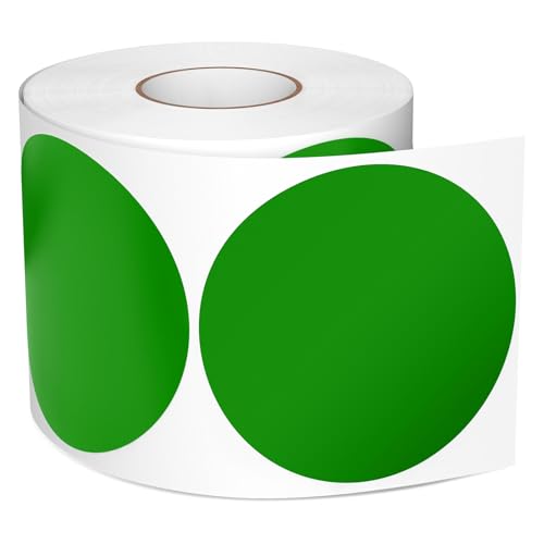 Meitaat 500 Stk Runde Aufkleber Stickers 76 mm Farbkodierung Kreis Etiketten Wasserfeste Rolle Markierungspunkte Grün von Meitaat