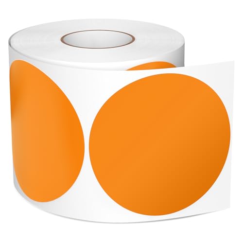 Meitaat 500 Stk Runde Aufkleber Stickers 76 mm Farbkodierung Kreis Etiketten Wasserfeste Rolle Markierungspunkte Orange von Meitaat
