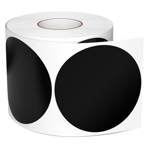 Meitaat 500 Stk Runde Aufkleber Stickers 76 mm Farbkodierung Kreis Etiketten Wasserfeste Rolle Markierungspunkte Schwarz von Meitaat
