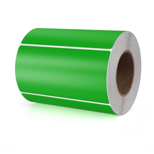 Meitaat Grün Rechteckig Aufkleber 100 x 50MM Farbkodierung Selbstklebend Etiketten Umzug Rolle Ablösbar 500 Stück von Meitaat