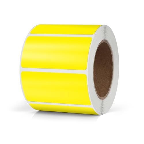 Meitaat Gelb Rechteckig Aufkleber 50 x 25MM Farbkodierung Selbstklebend Etiketten Umzug Rolle Ablösbar 500 Stück von Meitaat