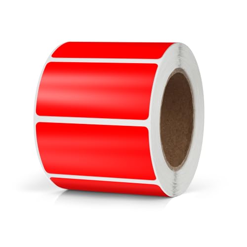Meitaat Rot Rechteckig Aufkleber 50 x 25MM Farbkodierung Selbstklebend Etiketten Umzug Rolle Ablösbar 500 Stück von Meitaat