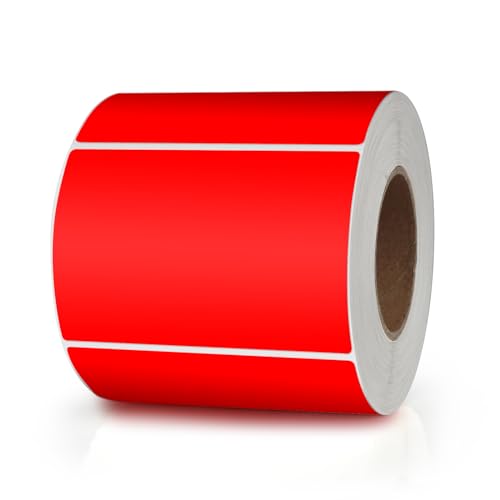Meitaat Rot Rechteckig Aufkleber 76 x 50MM Farbkodierung Selbstklebend Etiketten Umzug Rolle Ablösbar 500 Stück von Meitaat
