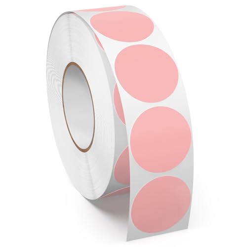 1000 stück Rosa Runde Aufkleber 25 mm Klebepunkte Vinyl Punktaufkleber Etiketten Wasserfeste Rolle Markierungspunkte von Meitaat