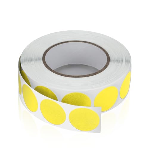 Runde Aufkleber 19mm Gelb Selbstklebend Rolle Kleine Klebepunkte Etiketten Farbkodierung Kreise Sticker Wetterfest 1000 Stück von Meitaat