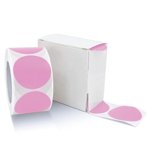 Runde Aufkleber 25mm Rosa Selbstklebend Rolle kleine Klebepunkte Etiketten Farbkodierung kreise Sticker Ablösbare Wetterfest Mit Spenderbox 500 Stück von Meitaat