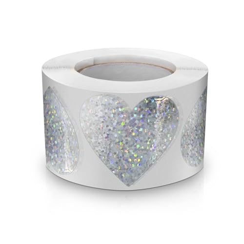 Silber Herz Aufkleber Rolle 3.8cm Klein Selbstklebende Glänzende Herzform Etiketten Funkelnde Aufkleber Heart Sticker für Hochzeiten Scrapbooking Geschenkaufkleber 500 Stück Silber Herz Aufkleber Rolle 3.8cm Klein Selbstklebende Glänzende Herzform Etiketten Funkelnde Aufkleber Heart Sticker für Hochzeiten Scrapbooking Geschenkaufkleber 500 Stück von Meitaat