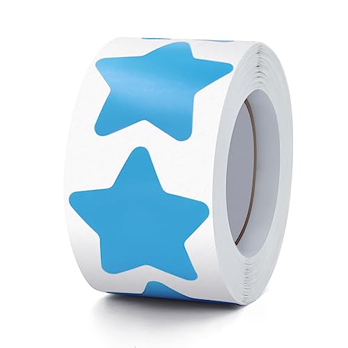 Blau Sterne Aufkleber Rolle 3.8cm Groß Selbstklebende Sterne Etiketten Weihnachts Star Sticker belohnungsaufkleber Deko für Kinder Lehrer Business 500 Stück von Meitaat