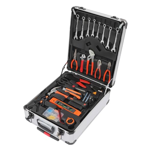 Werkzeugkoffer mit Trolley-Funktion, 187-teilig gefüllt Werkzeug im stabilem Aluminiumkoffer, Werkzeugset groß für Heimwerker, DIYer und Handwerks-Meister, Profi Werkzeugwagen Handwerkzeug von Mejiaren